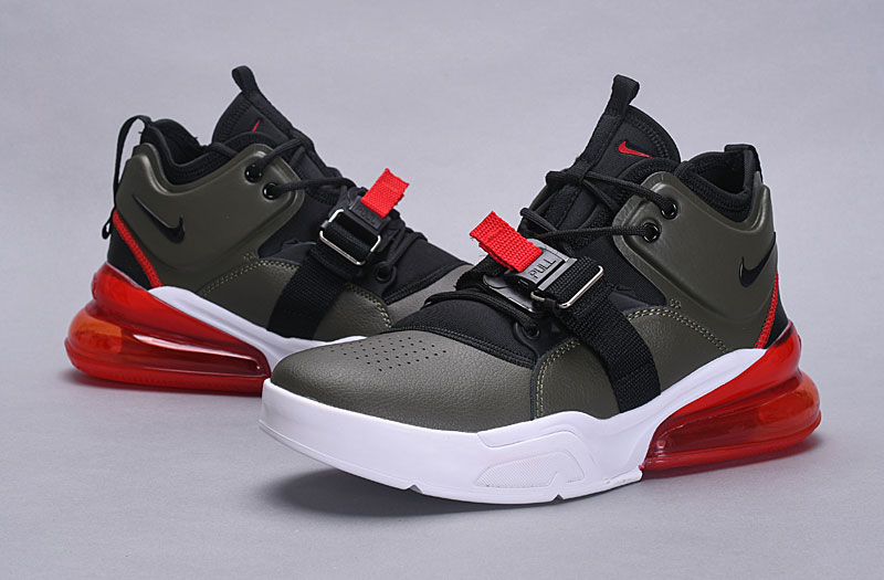 2018 Men Nike Air Force 270 Mid Green Black Red White